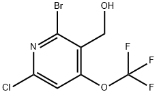 2-Bromo-6-chloro-4-(trifluoromethoxy)pyridine-3-methanol Structure