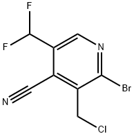 2-Bromo-3-(chloromethyl)-4-cyano-5-(difluoromethyl)pyridine,1806051-10-4,结构式