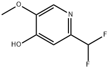 2-(二氟甲基)-5-甲氧基吡啶-4-醇, 1806052-52-7, 结构式