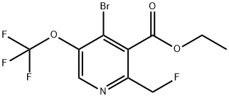 Ethyl 4-bromo-2-(fluoromethyl)-5-(trifluoromethoxy)pyridine-3-carboxylate 结构式