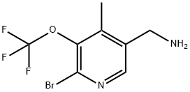 5-(Aminomethyl)-2-bromo-4-methyl-3-(trifluoromethoxy)pyridine Struktur