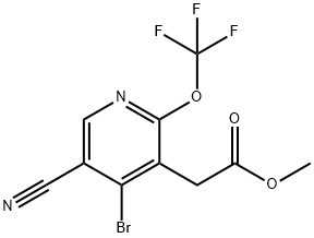 Methyl 4-bromo-5-cyano-2-(trifluoromethoxy)pyridine-3-acetate 结构式