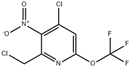 4-Chloro-2-(chloromethyl)-3-nitro-6-(trifluoromethoxy)pyridine 结构式