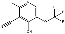 3-Cyano-2-fluoro-4-hydroxy-5-(trifluoromethoxy)pyridine 结构式