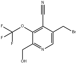 5-(Bromomethyl)-4-cyano-3-(trifluoromethoxy)pyridine-2-methanol,1806111-75-0,结构式