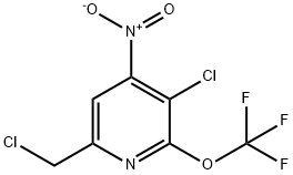 3-Chloro-6-(chloromethyl)-4-nitro-2-(trifluoromethoxy)pyridine 结构式