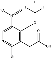 2-Bromo-5-nitro-4-(trifluoromethoxy)pyridine-3-acetic acid,1806123-96-5,结构式