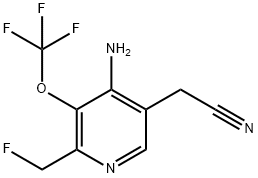 4-Amino-2-(fluoromethyl)-3-(trifluoromethoxy)pyridine-5-acetonitrile 结构式