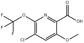 3-Chloro-5-methoxy-2-(trifluoromethoxy)pyridine-6-carboxylic acid Structure