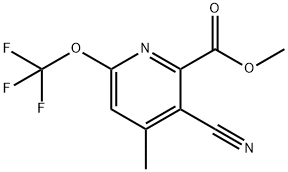 Methyl 3-cyano-4-methyl-6-(trifluoromethoxy)pyridine-2-carboxylate,1806131-70-3,结构式