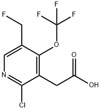 2-Chloro-5-(fluoromethyl)-4-(trifluoromethoxy)pyridine-3-acetic acid Structure