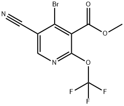 Methyl 4-bromo-5-cyano-2-(trifluoromethoxy)pyridine-3-carboxylate 结构式