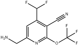 6-(Aminomethyl)-3-cyano-4-(difluoromethyl)-2-(trifluoromethoxy)pyridine Structure