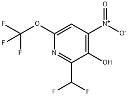 2-(Difluoromethyl)-3-hydroxy-4-nitro-6-(trifluoromethoxy)pyridine,1806176-48-6,结构式