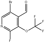 5-Bromo-2-fluoro-3-(trifluoromethoxy)pyridine-4-carboxaldehyde 结构式