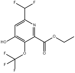 Ethyl 6-(difluoromethyl)-4-hydroxy-3-(trifluoromethoxy)pyridine-2-carboxylate 结构式