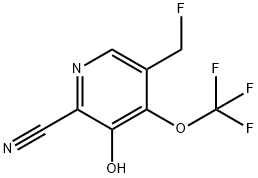 2-Cyano-5-(fluoromethyl)-3-hydroxy-4-(trifluoromethoxy)pyridine 化学構造式