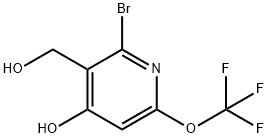 2-Bromo-4-hydroxy-6-(trifluoromethoxy)pyridine-3-methanol,1806210-84-3,结构式