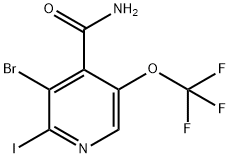 3-Bromo-2-iodo-5-(trifluoromethoxy)pyridine-4-carboxamide Structure