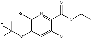 Ethyl 2-bromo-5-hydroxy-3-(trifluoromethoxy)pyridine-6-carboxylate Structure