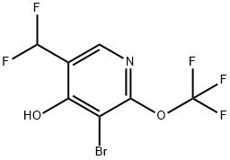 3-Bromo-5-(difluoromethyl)-4-hydroxy-2-(trifluoromethoxy)pyridine Struktur