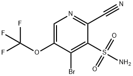 4-Bromo-2-cyano-5-(trifluoromethoxy)pyridine-3-sulfonamide 化学構造式