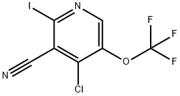 4-Chloro-3-cyano-2-iodo-5-(trifluoromethoxy)pyridine 结构式