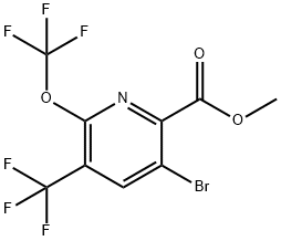 Methyl 5-bromo-2-(trifluoromethoxy)-3-(trifluoromethyl)pyridine-6-carboxylate,1806238-72-1,结构式