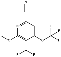 6-Cyano-3-(difluoromethyl)-2-methoxy-4-(trifluoromethoxy)pyridine 结构式