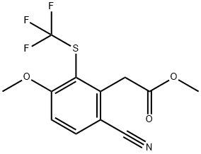 Methyl 6-cyano-3-methoxy-2-(trifluoromethylthio)phenylacetate Structure