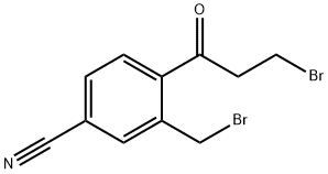 3-(Bromomethyl)-4-(3-bromopropanoyl)benzonitrile Struktur