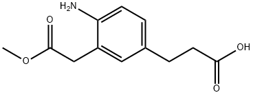 Methyl 2-amino-5-(2-carboxyethyl)phenylacetate 结构式