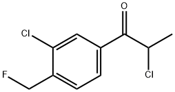 2-Chloro-1-(3-chloro-4-(fluoromethyl)phenyl)propan-1-one Struktur