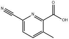 2-Pyridinecarboxylic acid, 6-cyano-3-methyl- 化学構造式