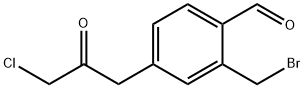 2-(Bromomethyl)-4-(3-chloro-2-oxopropyl)benzaldehyde Structure