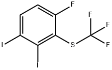 1,2-Diiodo-4-fluoro-3-(trifluoromethylthio)benzene Struktur