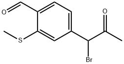 4-(1-Bromo-2-oxopropyl)-2-(methylthio)benzaldehyde,1806358-00-8,结构式