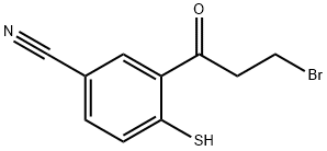 3-(3-Bromopropanoyl)-4-mercaptobenzonitrile Structure