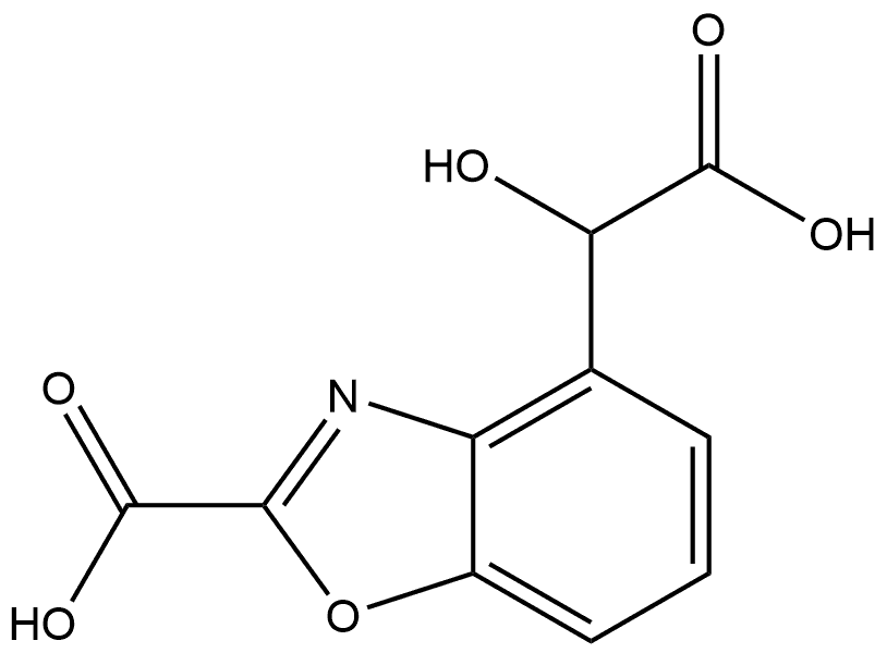 4-(Carboxy(hydroxy)methyl)benzo[d]oxazole-2-carboxylic acid Structure