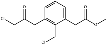 Methyl 3-(3-chloro-2-oxopropyl)-2-(chloromethyl)phenylacetate Structure