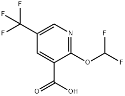 2-(二氟甲氧基)-5-(三氟甲基)烟酸,1806369-37-8,结构式
