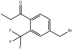 1-(4-(Bromomethyl)-2-(trifluoromethyl)phenyl)propan-1-one Structure