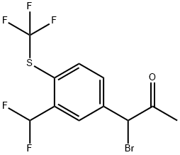 1-Bromo-1-(3-(difluoromethyl)-4-(trifluoromethylthio)phenyl)propan-2-one Structure