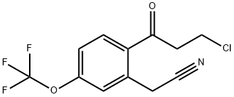 2-(3-Chloropropanoyl)-5-(trifluoromethoxy)phenylacetonitrile 化学構造式