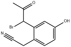 2-(1-Bromo-2-oxopropyl)-4-hydroxyphenylacetonitrile Structure