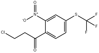 3-Chloro-1-(2-nitro-4-(trifluoromethylthio)phenyl)propan-1-one Struktur