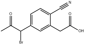 5-(1-Bromo-2-oxopropyl)-2-cyanophenylacetic acid Structure