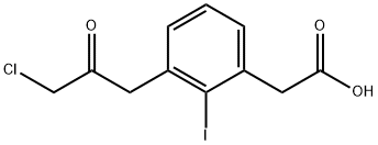 3-(3-Chloro-2-oxopropyl)-2-iodophenylacetic acid 结构式