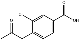 3-Chloro-4-(2-oxopropyl)benzoic acid Struktur