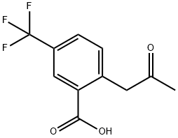 2-(2-Oxopropyl)-5-(trifluoromethyl)benzoic acid Structure